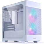 LIAN LI High Airflow Micro ATX White PC Case, RGB Gaming Computer Case, Mesh Front Panel Mid-Tower Chassis w/ 2x140mm ARGB PWM Fans Pre-Installed, Tempered Glass Panel (LANCOOL 205M MESH, Snow White)