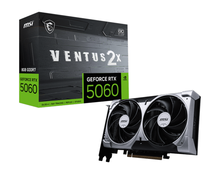 MSI GeForce RTX 5060 8G VENTUS 2X OC Graphics Card Front View