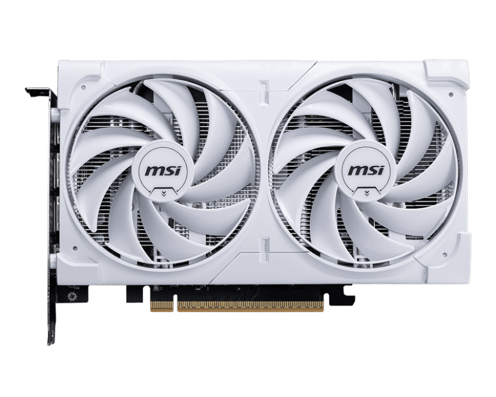MSI GeForce RTX 5060 8G VENTUS 2X OC WHITE Graphics Card Front View