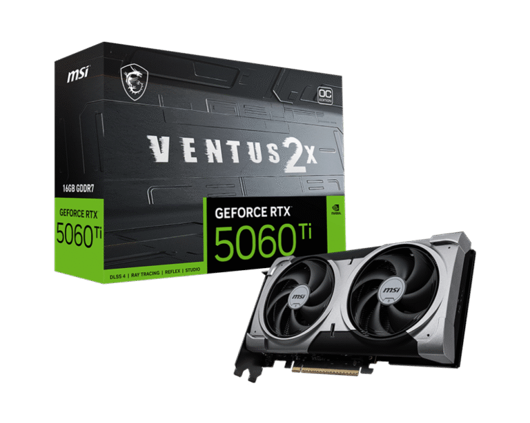 MSI GeForce RTX 5060 Ti 16G VENTUS 2X OC PLUS Graphics Card Front View
