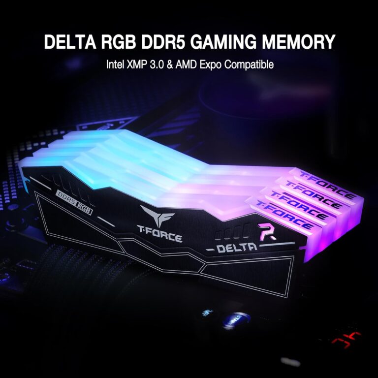 TEAMGROUP T-Force Delta RGB DDR5 RAM 32GB 6000MHz CL38 – Desktop Memory Module