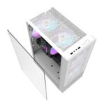 DarkFlash A290 white gaming case with 3 ARGB fans and mesh front