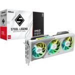 ASRock AMD Radeon RX 9070 XT Steel Legend 16GB White GPU 20Gbps GDDR6 256Bit (3rd Gen RT 2nd Gen AI Accelerators) PCIe5.0 800W 2x8-pin Triple Fan DP2.1a HDMI2.1b Graphics Card 2.9 Slot