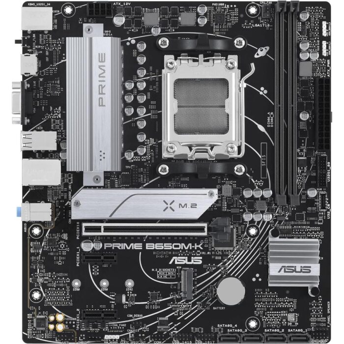 ASUS PRIME B650M-K AM5 DDR5 Micro-ATX Motherboard Front View