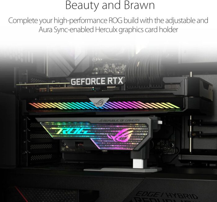 ROG Herculx Graphics Card Holder XH01 – Black / White with ARGB
