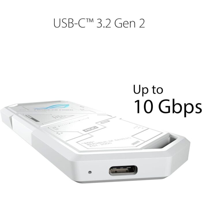 Asus Rog Strix Arion White M.2 NVMe SSD Enclosure with USB 3.2 Gen 2 and ARGB