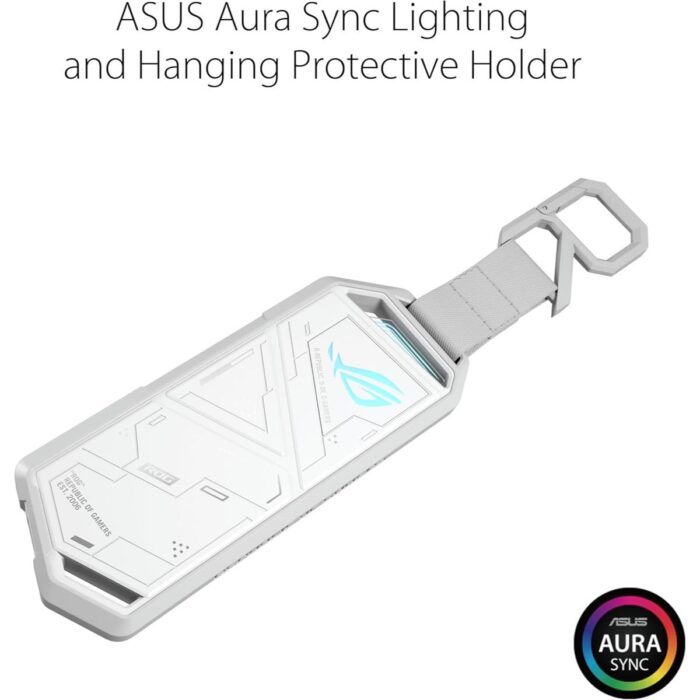 Asus Rog Strix Arion White M.2 NVMe SSD Enclosure with USB 3.2 Gen 2 and ARGB