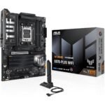 ASUS TUF Gaming X870-PLUS WiFi AMD AM5 X870 ATX Motherboard, 16+2+1, 80A SPS Power Stages, DDR5, PCIe 5.0 Ready, Four M.2 Slots, Wi-Fi 7, 2.5Gb LAN, HDMI, USB4® 40Gbps, SATA 6 Gbps, USB 20Gbps Type-C