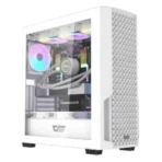 DarkFlash DF2100 white gaming case with ARGB front panel and tempered glass side