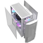 DarkFlash DF2100 white gaming case with ARGB front panel and tempered glass side