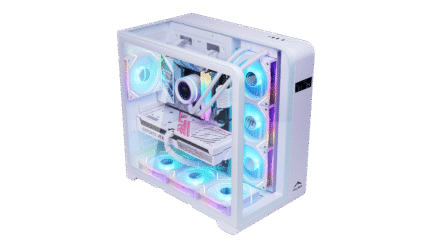 FROZER Infinity Plus ATX PC Case White with ARGB Infinity Mirror Fans