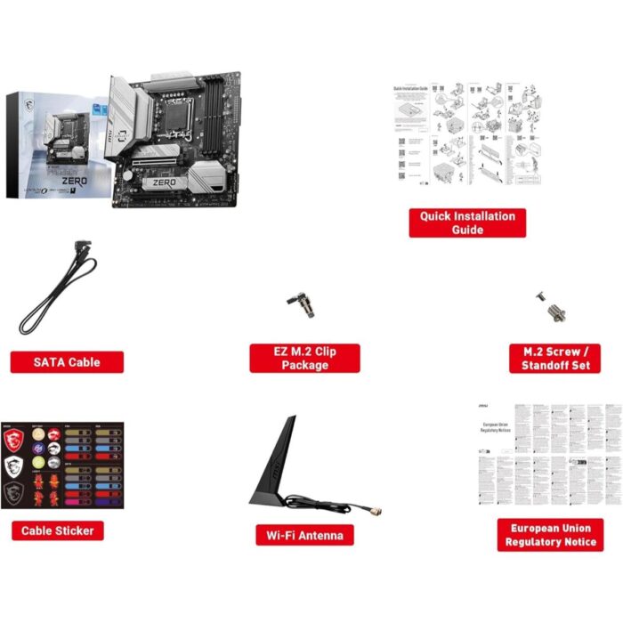 MSI B760M Project Zero DDR5 Gaming Motherboard with Wi-Fi 6E and PCIe 5.0