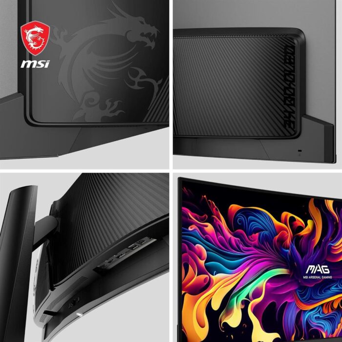 MSI MPG 341CQPX QD-OLED 34-inch 240Hz Curved Gaming Monitor front and side view