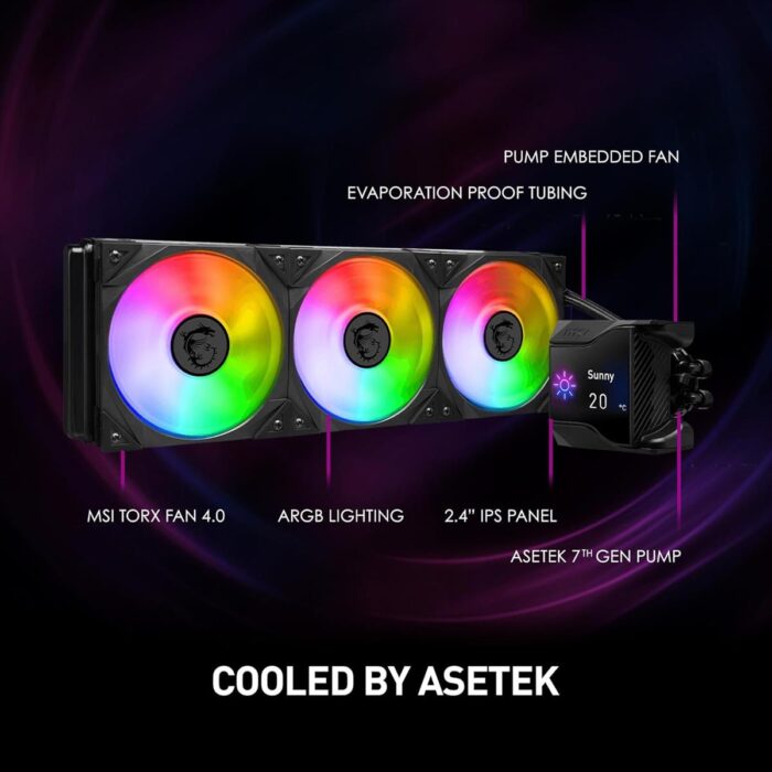 MSI MPG CoreLiquid D360 ARGB 360mm Liquid CPU Cooler with RGB fans