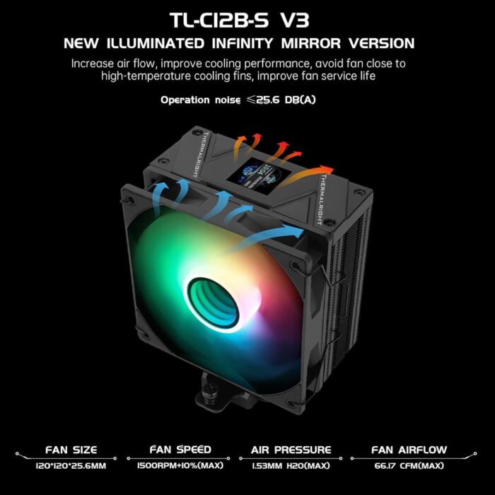 Thermalright Assassin Spirit 120 Vision Black ARGB CPU air cooler
