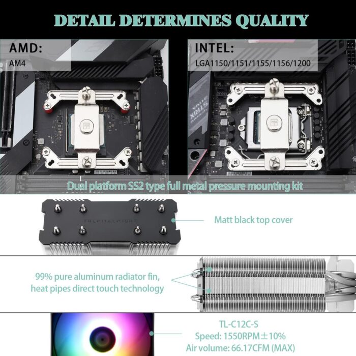Thermalright Assassin X 120 Refined SE ARGB CPU Cooler with 120mm Fan and ARGB Lighting
