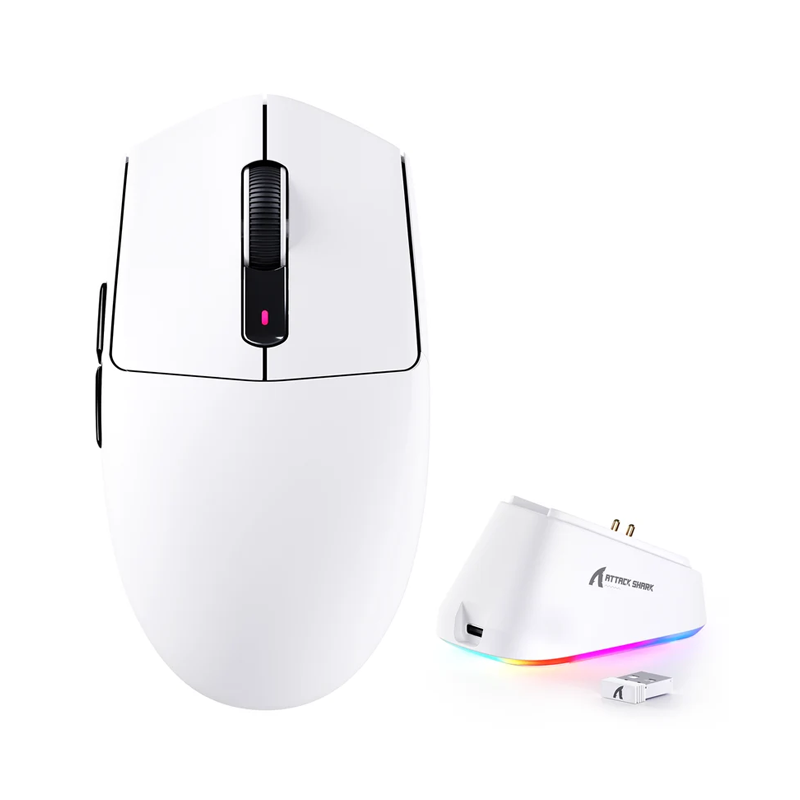 Attack Shark G3Pro (White) Wireless Gaming Mouse-2 Attack Shark G3Pro (White) | Wireless Gaming Mouse - Image 1