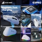 Attack Shark G3Pro (White) | Wireless Gaming Mouse - Image 7