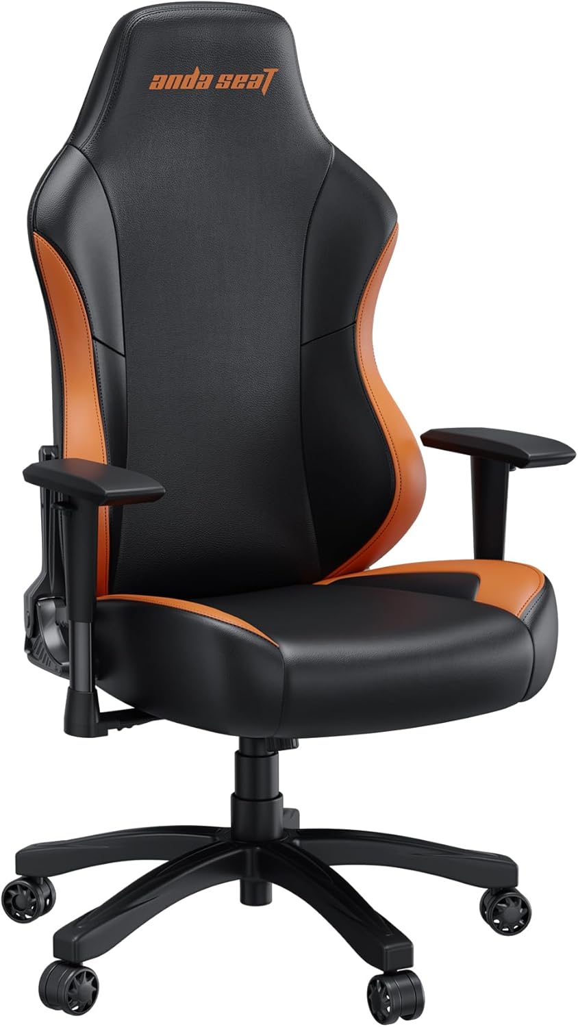 AD18-48-BO-PV LUNA (BLACK & ORANGE SERIES) amirtraders.com.pk 4 AndaSeat Luna Large Gaming Chair in black and blue with folding recliner seat