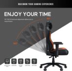AndaSeat Luna Large Gaming Chair in black and blue with folding recliner seat