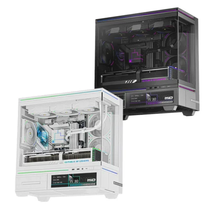 Thermalright TL-M10 Vision LCD Micro-ATX Gaming Case – Black-White