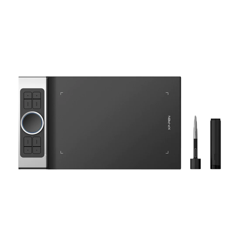 XP‑Pen Deco Pro Small graphics tablet with stylus and dual wheel controls