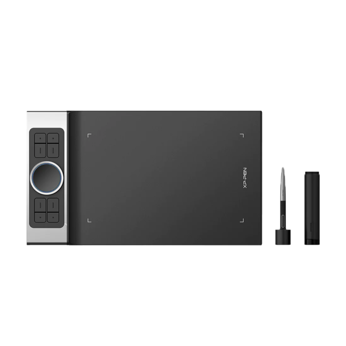 XP‑Pen Deco Pro Medium graphics tablet with dual dial wheels and stylus
