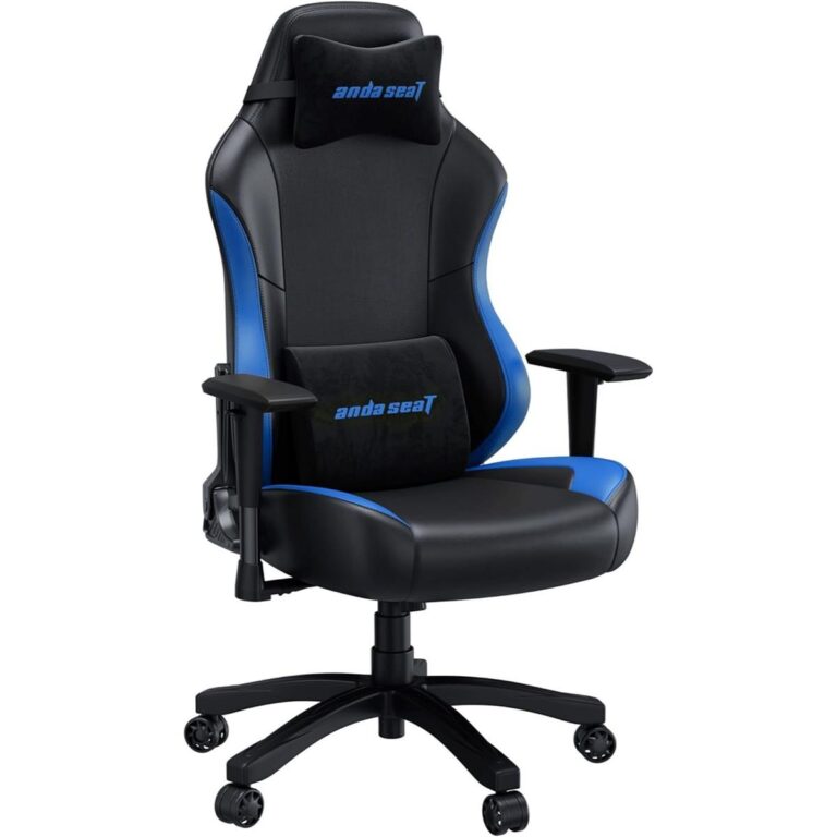 AndaSeat Luna Large Gaming Chair – Black/Blue Recliner Seat AD18-48-BS-PV