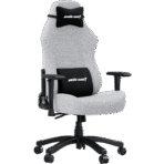 Anda Seat Luna Large Fabric Gaming Chair in grey with ergonomic lumbar and neck support