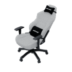 Anda Seat Luna Large Fabric Gaming Chair in grey with ergonomic lumbar and neck support