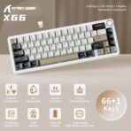 Attack Shark X66 White Cheese wireless mechanical keyboard with RGB and yellow key accents