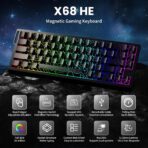 Attack Shark X68 HE 60% wired gaming keyboard with RGB backlight