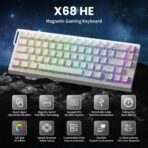 Attack Shark X68 HE White Contours 60% gaming keyboard with RGB and magnetic switches