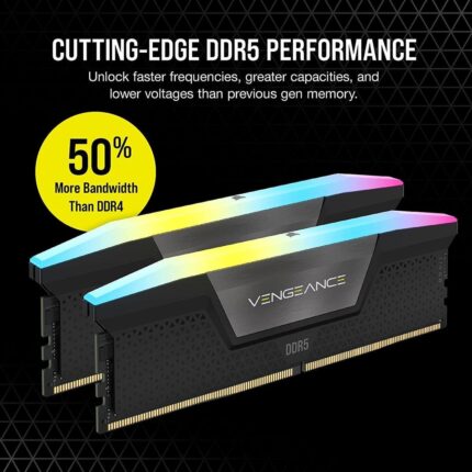 Corsair Vengeance RGB DDR5 64GB 6400MHz C32 Memory Kit Black
