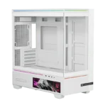 Thermalright TL-M10 Vision LCD Gaming Case White - Front and Side View
