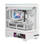 Thermalright TL-M10 Vision LCD Gaming Case White - Front and Side View