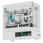 Thermalright TL-M10 Vision LCD Gaming Case White - Front and Side View