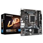 Gigabyte H610M H V2 DDR5 motherboard front view with ports and heatsinks