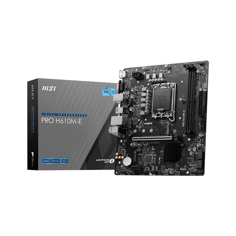 MSI Pro H610M-E DDR5 Intel 12-13th Gen microATX Motherboard-1 MSI Pro H610M-E DDR5 Intel 12-13th Gen microATX Motherboard