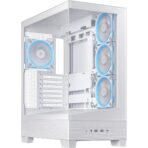 Asus A31 Plus TG ARGB White ATX PC Case Front and Side View