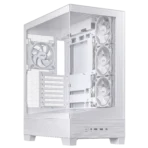 Asus A31 Plus TG ARGB White ATX PC Case Front and Side View