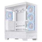 Asus A31 Plus TG ARGB White ATX PC Case Front and Side View