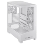 Asus A31 Plus TG ARGB White ATX PC Case Front and Side View