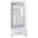 Asus A31 Plus TG ARGB White ATX PC Case Front and Side View