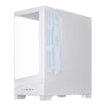 Asus A31 Plus TG ARGB White ATX PC Case Front and Side View