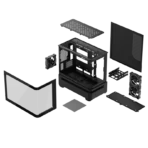 Asus Prime AP202 ARGB mATX PC Case – Black with curved tempered glass and ARGB fans