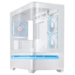 ASUS Prime AP202 ARGB mATX PC Case – White with Curved Tempered Glass and ARGB Fans