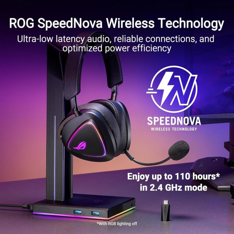 Asus ROG Delta II Wireless Gaming Headset Black – DualFlow, 50mm drivers, 110hr battery