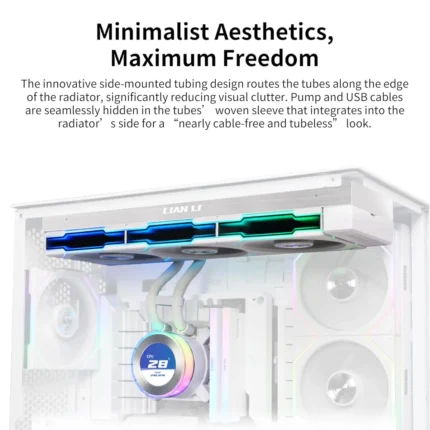 Lian Li Hydroshift II 360 TL RGB Liquid CPU Cooler White with LCD and RGB Fans