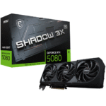 MSI GeForce RTX 5080 16GB Shadow 3X OC Graphics Card – DLSS 4, Ray Tracing, Triple-Fan Cooling